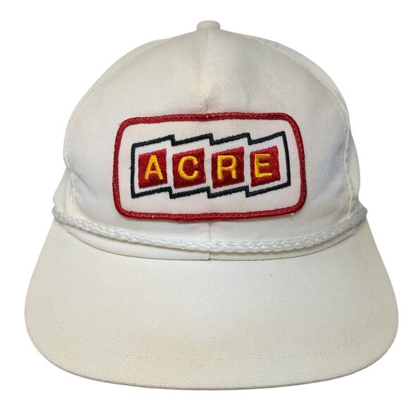 ACRE Slideback Trucker Hat White One Size Embroidered Rope K-Brand Vintage USA - Picture 1 of 9
